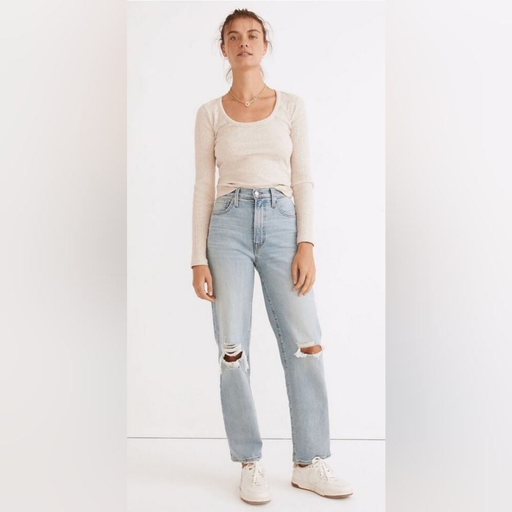 Madewell Perfect Vintage Straight Distressed Jeans Womens 30